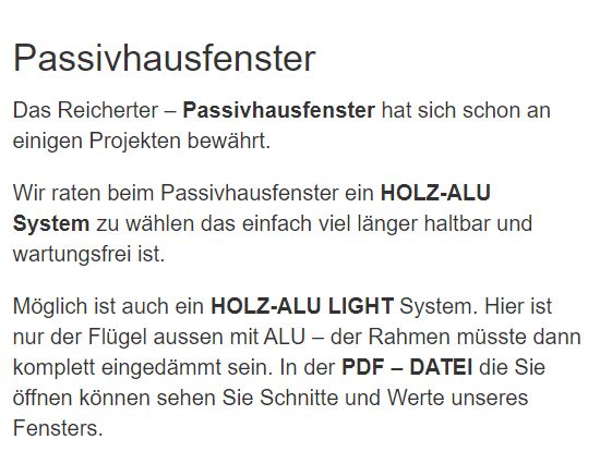Passivhaus Fenster